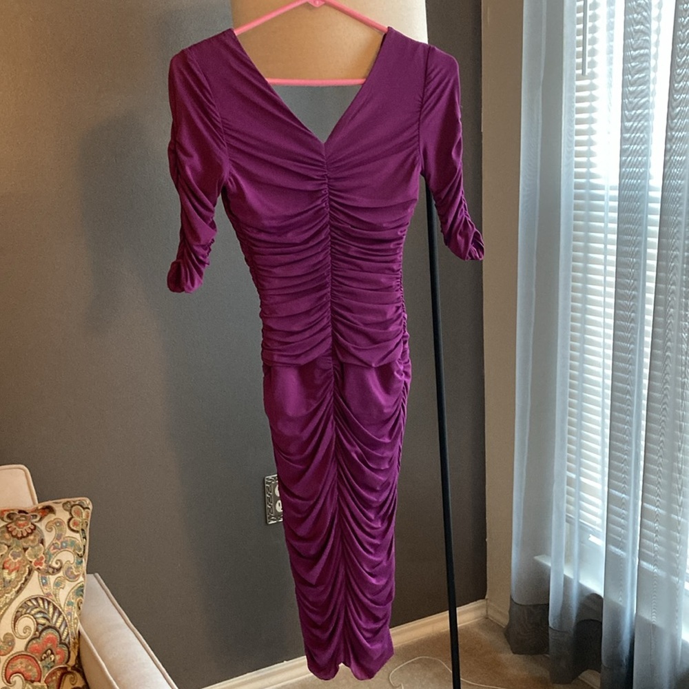 Elegant fitted BCBG Maxazria Purple Dress